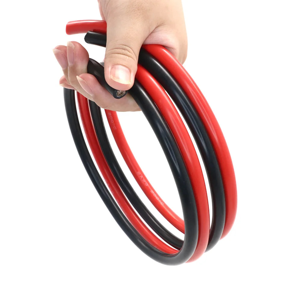2 Meter Silicon Wire 8 10 12 14 16 18 20 22AWG Heatproof Soft Silicone Silica Gel Wire Cable (1Meter Red+1Meter Black) )