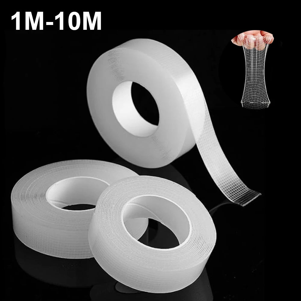 1-10m Clear Double-sided Nano Tape Removable Ultra-strong Adhesive Waterproof Extra Strong Sticky Strip Heavy-duty Two Side Tape