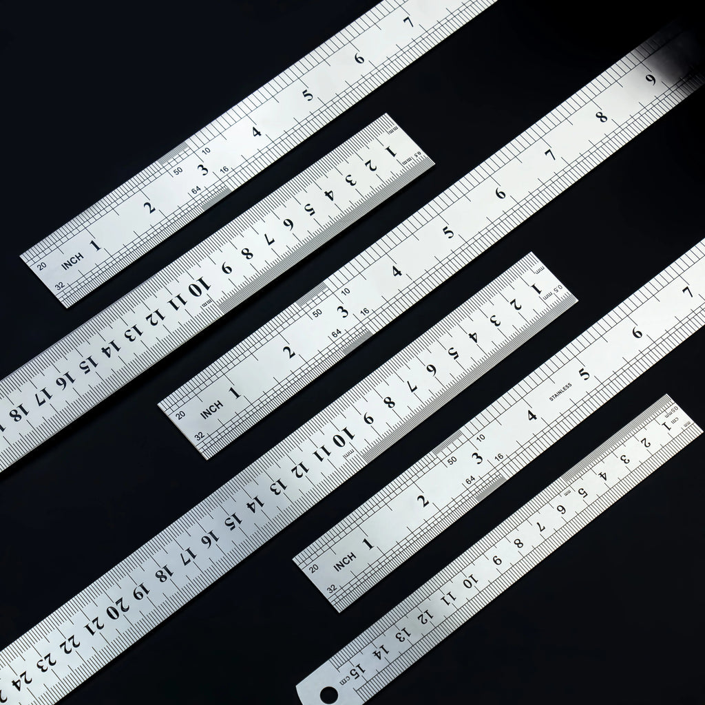 Thickened Steel Ruler | 15/20/30/40/50/60cm | Dual CM & Inch Scale | Precise Measurement for Office, School & Industry