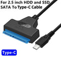 LccKaa SATA To USB 3.0 / 2.0/Type-C Cable for 2.5 Inch External HDD SSD Hard Disk Drive SATA 3 22 Pin Adapter USB SATA Converter