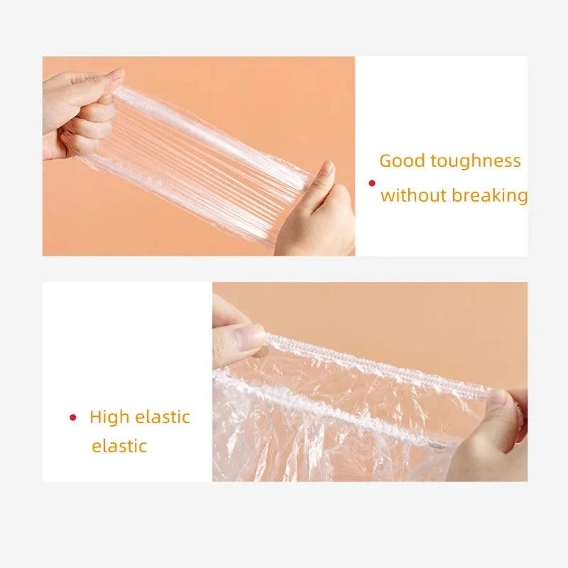Disposable Colorful Cling Film Cover Food Grade Fresh-keeping Plastic Bag Dust Elastic Cover Kitchen Refrigerator Accessories