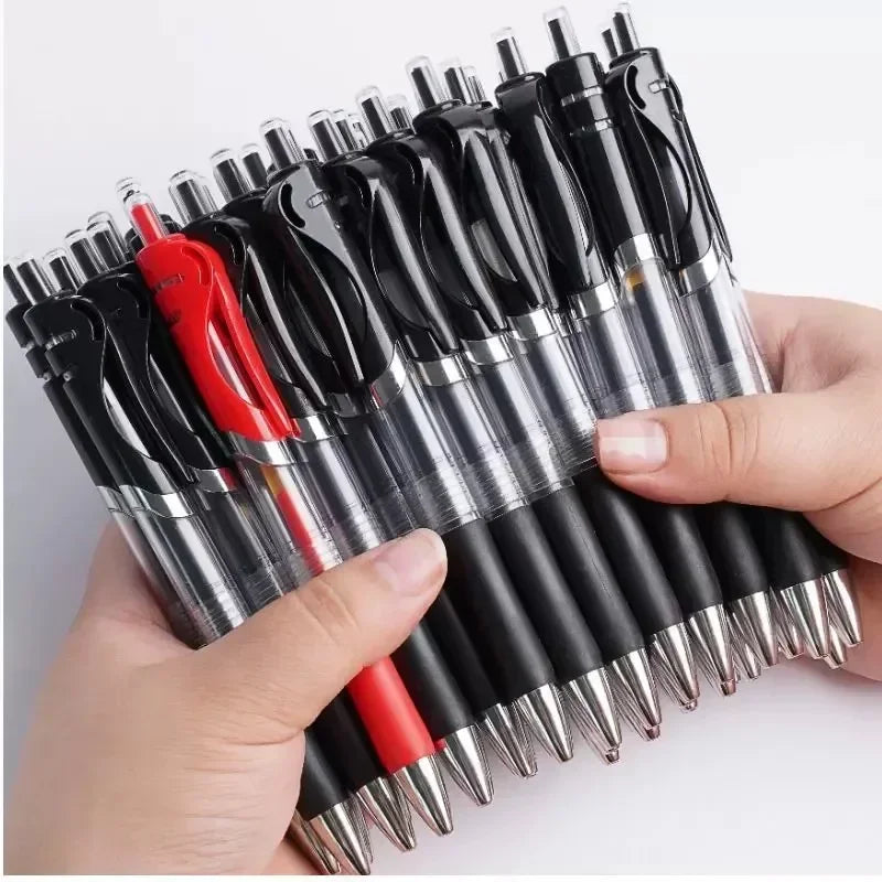 23 Pack Retractable Ballpoint Pen 0.5mm Large Capacity Black Red Blue Ink Replaceable Refills School Office Writing Stationery