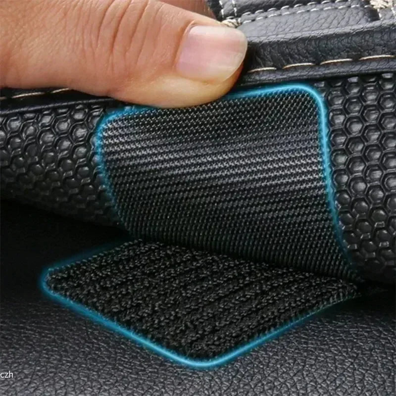 Car Floor Mat Fixed Patches Self Adhesive Hook and Loop Fastener Tape Double Sided Sewable Stickers for Car Carpet Dashboard DIY