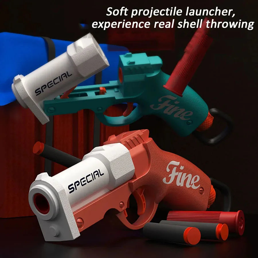 Mini S686 Shell Throwing Soft Bullet Launcher Toy Gun Airsoft Foam Bullet Blaster CS Outdoor Play Gun Children Pistol