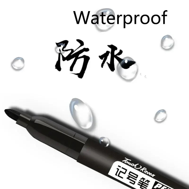 Permanent Marker Pen Drawing Markers Black Blue Red Waterproof Ink Sketch Pens Stationery Art School Supplies For Glass Metal