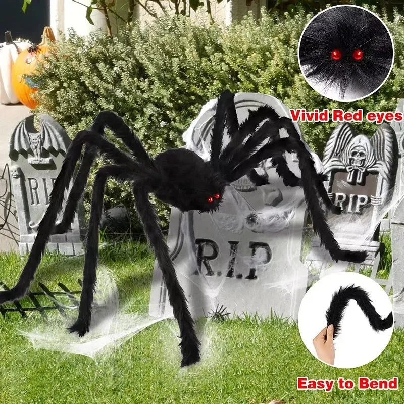 🎃🕷️ Araña Gigante de Halloween – Decoración Terrorífica para Interior y Exterior 👻🕸️