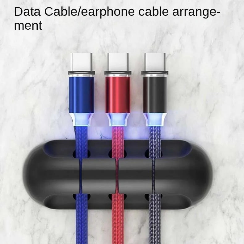 Self-Adhesive Power Cord Manager Fixed Chuck Plug Mouse Cable Headset Winder Mobile Phone Data Cable Card Silicone Desktop
