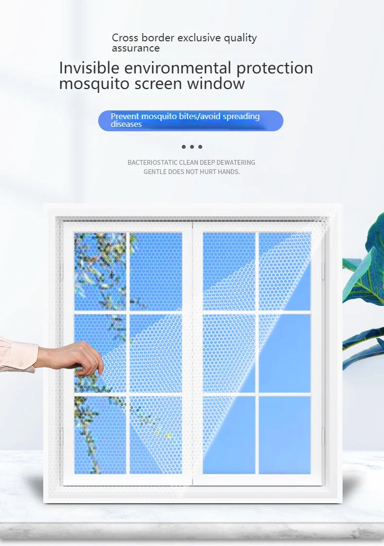 Self-Adhesive Invisible Mosquito Net: Breathable And Insect-Proof, DIY Easy Home Protection Window Screen