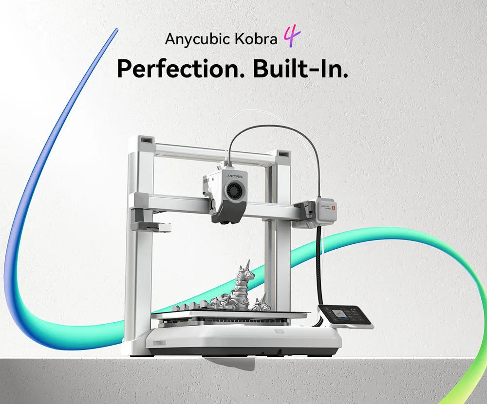 ANYCUBIC Kobra 4/Kobra 4 Combo 600mm/s Fast Printing Multi-Color 3D Printer Up to 8 Colors ACE 2 Pro Filament Drying APP Control FDM 3D Printer