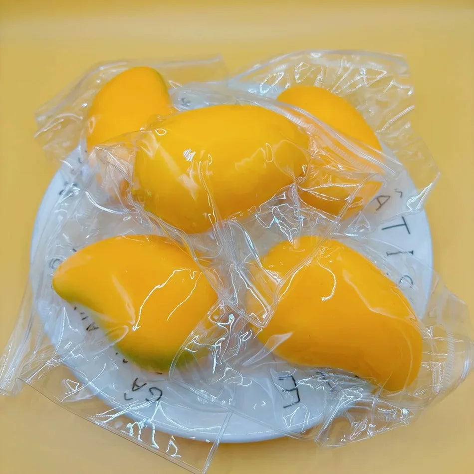 Hot Handmade Crispy Mango Stress Ball Fidget Toy Crunchy Squeeze Ball Round Blocks Filled ASMR Anti Stress Toys for Adults