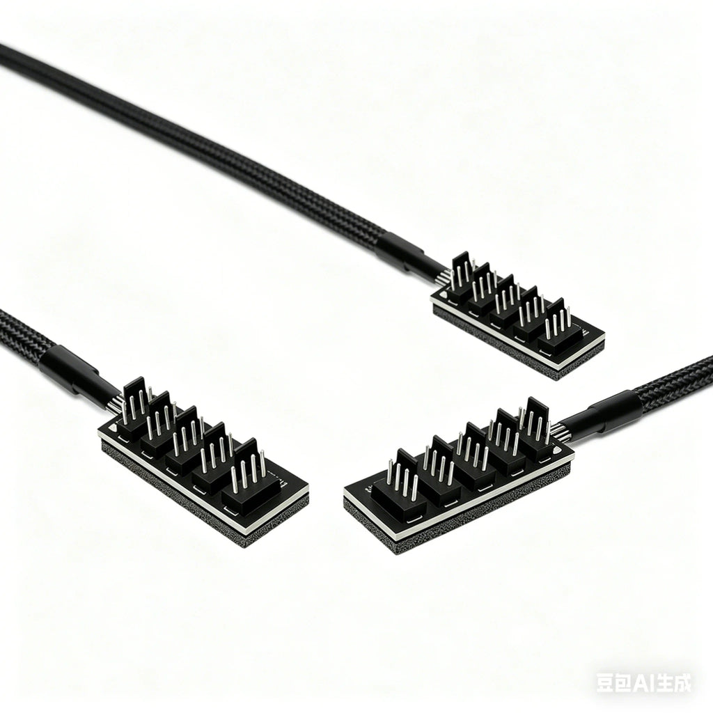 1 to 5 PWM Fan Hub PC CPU Cooling 4PIN Fan Power Cable Hub Adapter Sleeved Case Splitter for Computer Cooler Case Fans