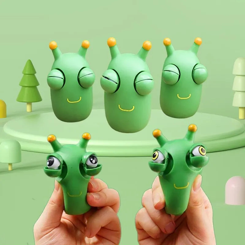 Novelty Green Worm Squeeze Toys Eye Fidget Sensory Stress Relief Toys for  Adults Birthday Gifts,Funny and Fun Venting Toys