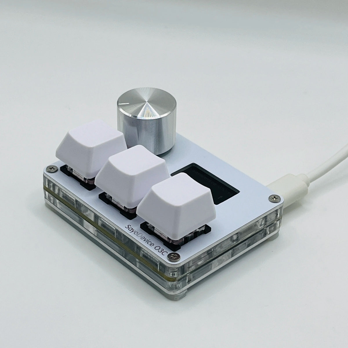 O3C SayoDevice OSU O3C Rapid Trigger Hall Switches Magnetic Pink Switches Keyboard With Knob Screen Copy Paste Shotcut