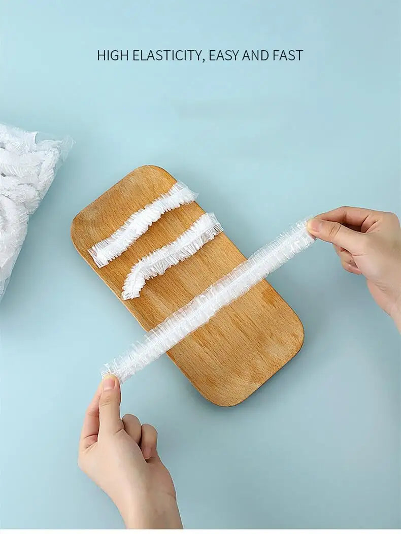 100pcs Disposable Food Covers Elastic Plastic Storage Bags Food Grade Fresh Keeping Cover for Bowls Plates Kitchen