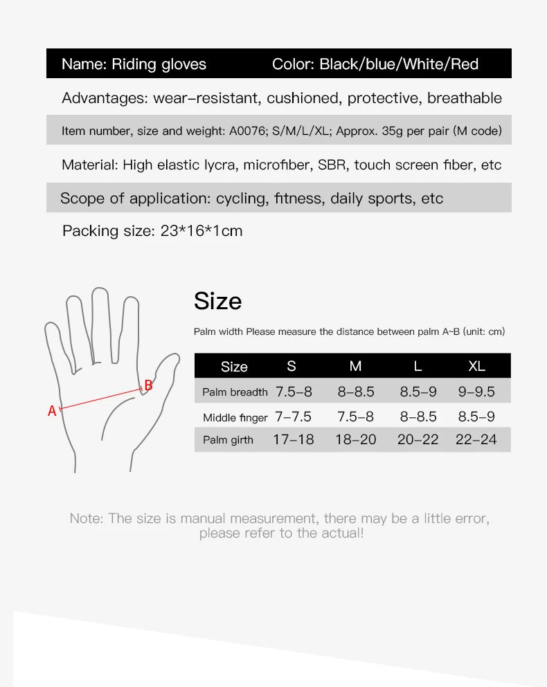 Vilico Professional Outdoor Cycling Gloves With Sensitive Touch Screen Shock Absorption Anti Slip Wear-resistant Riding Gloves