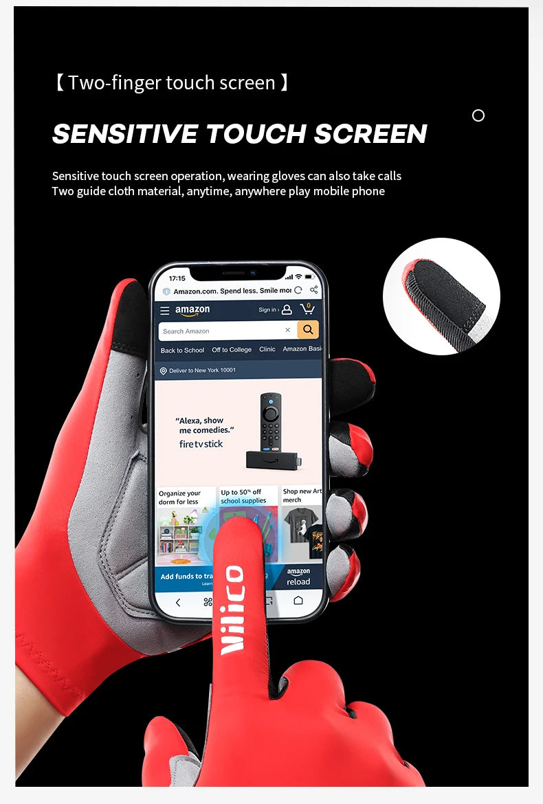 Vilico Professional Outdoor Cycling Gloves With Sensitive Touch Screen Shock Absorption Anti Slip Wear-resistant Riding Gloves