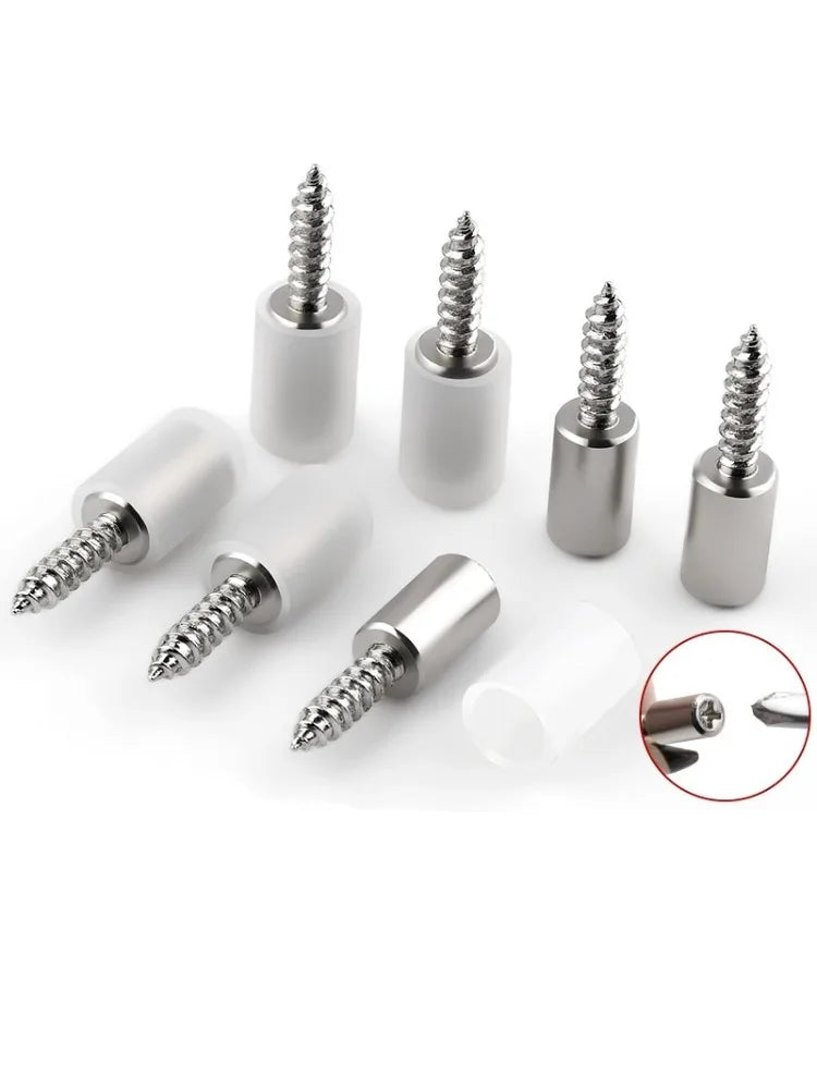 1/16Set with Rubber Sleeve Laminate Cross Self-tapping Screw Support  Wardrobe Cabinet Glass Hard Nonslip Partition Nail