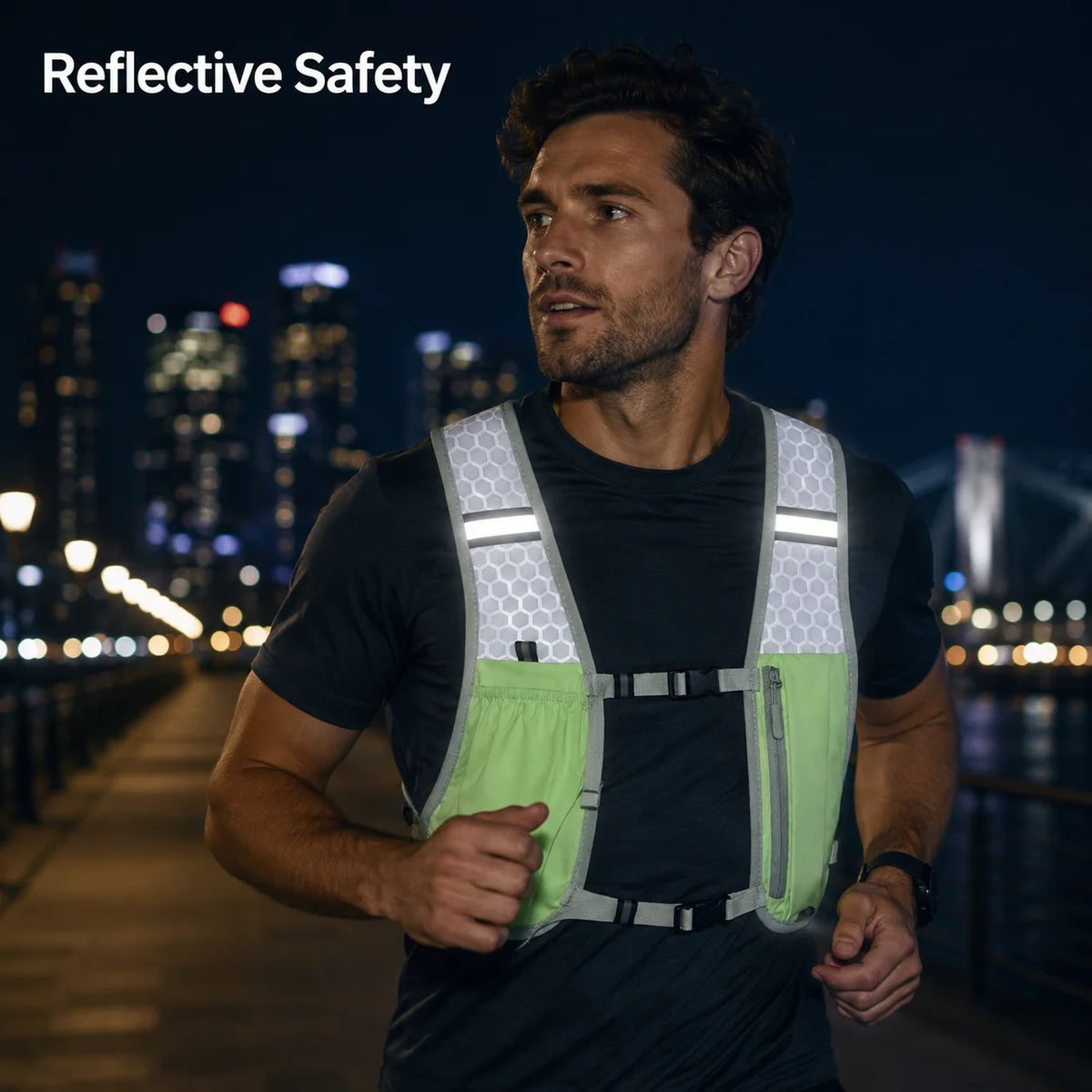 Lightweight Running Vest Pack for Men & Women, Breathable Hydration Vest, Front Pocket Adjustable Outdoor Jogging Backpack