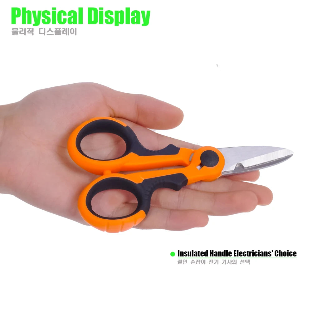 420 Stainless Steel Fishing Scissor Accessories Electrician Portable Scissors Plier Cut PE Braid Line Lure Carp Fishing Tools