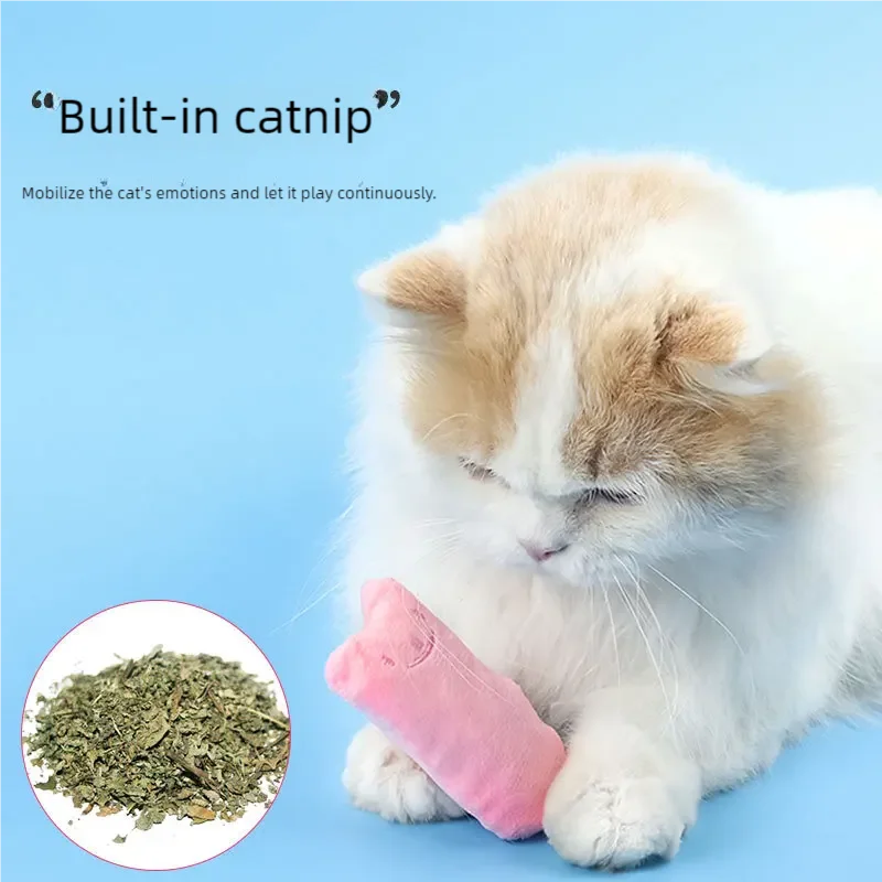 Teeth Grinding Catnip Toys Funny Interactive Plush Cat Toy Pet Kitten Chewing Vocal Toy Claws Thumb Bite Cat Mint For Cats