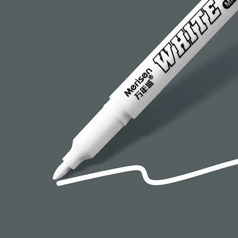Waterproof White Paint Markers, 2mm Bold Tip White Marker Pens for DIY Graffiti, Student Writing & Drawing Stationery, Multiple