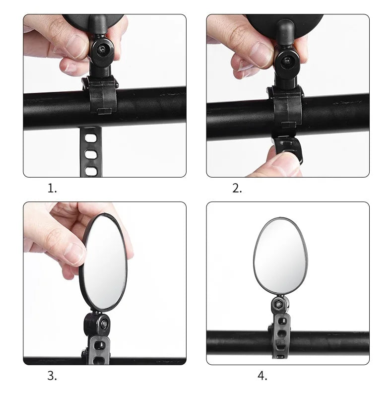 1/2PCS Bicycle Rearview Mirror 360 Degree Adjustable Rotatable Universal Cycling Handlebar Rear View Mirrors for MTB Road Bike
