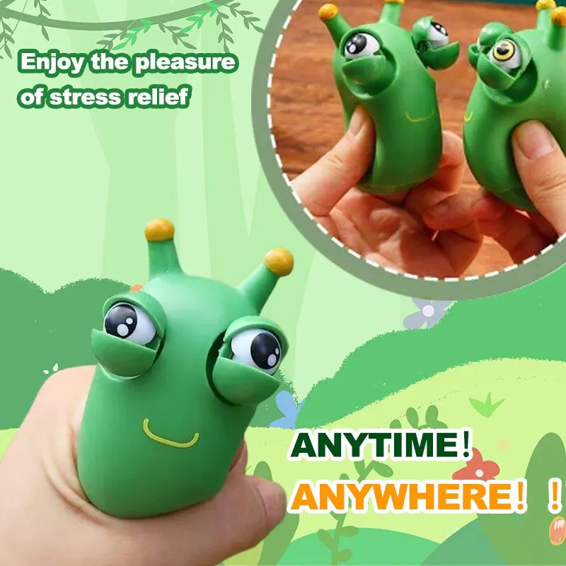 Novelty Green Worm Squeeze Toys Eye Fidget Sensory Stress Relief Toys for  Adults Birthday Gifts,Funny and Fun Venting Toys