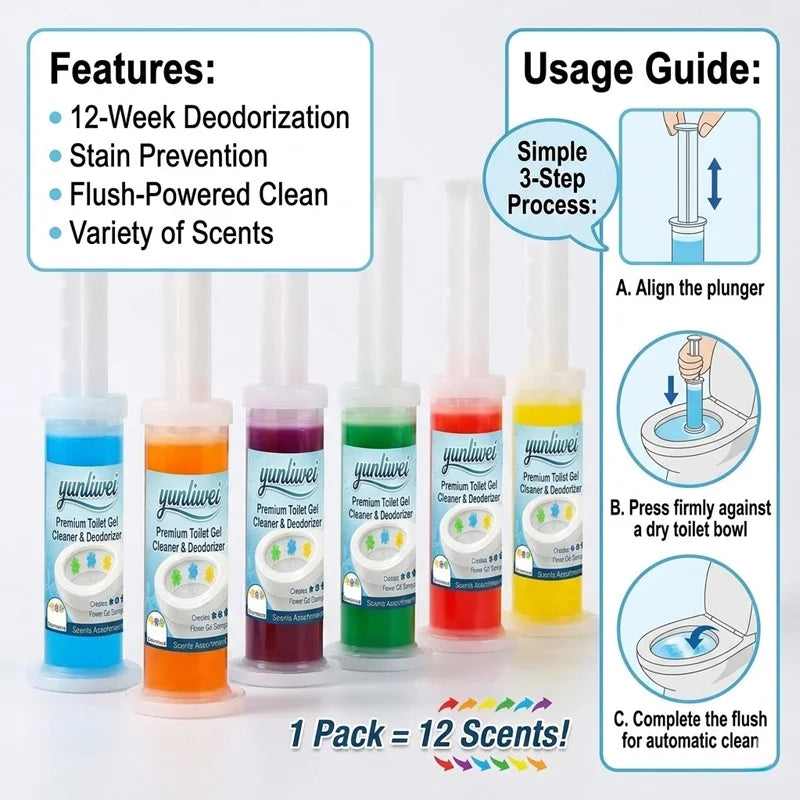 Yunliwei Toilet Cleaner Gel Stick Tablet Toilet Liquid Fragrance Gel Cleaning Deodorization Odor Lasting Solid Aromatherapy