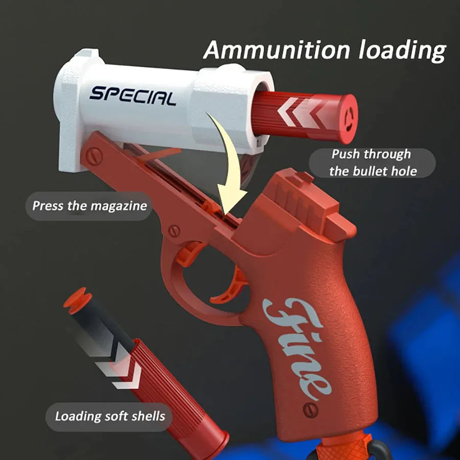 Mini S686 Shell Throwing Soft Bullet Launcher Toy Gun Airsoft Foam Bullet Blaster CS Outdoor Play Gun Children Pistol