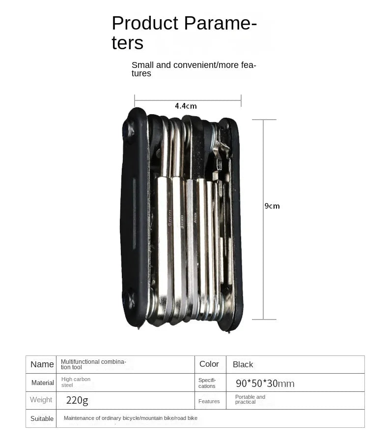 Bicycle Multi-functional Repair Tool 16 in 1 Bike Multi Repair Tools Kit Hex Spoke Wrench Screwdriver for Road Bike Accessories