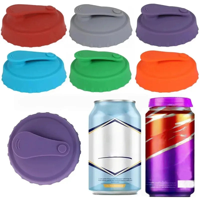 The New Best-selling Silicone LIDS for Cans, Soda Cans, Cups, Cola Seals and Beer Bottles Are Reusable and Easy To Use