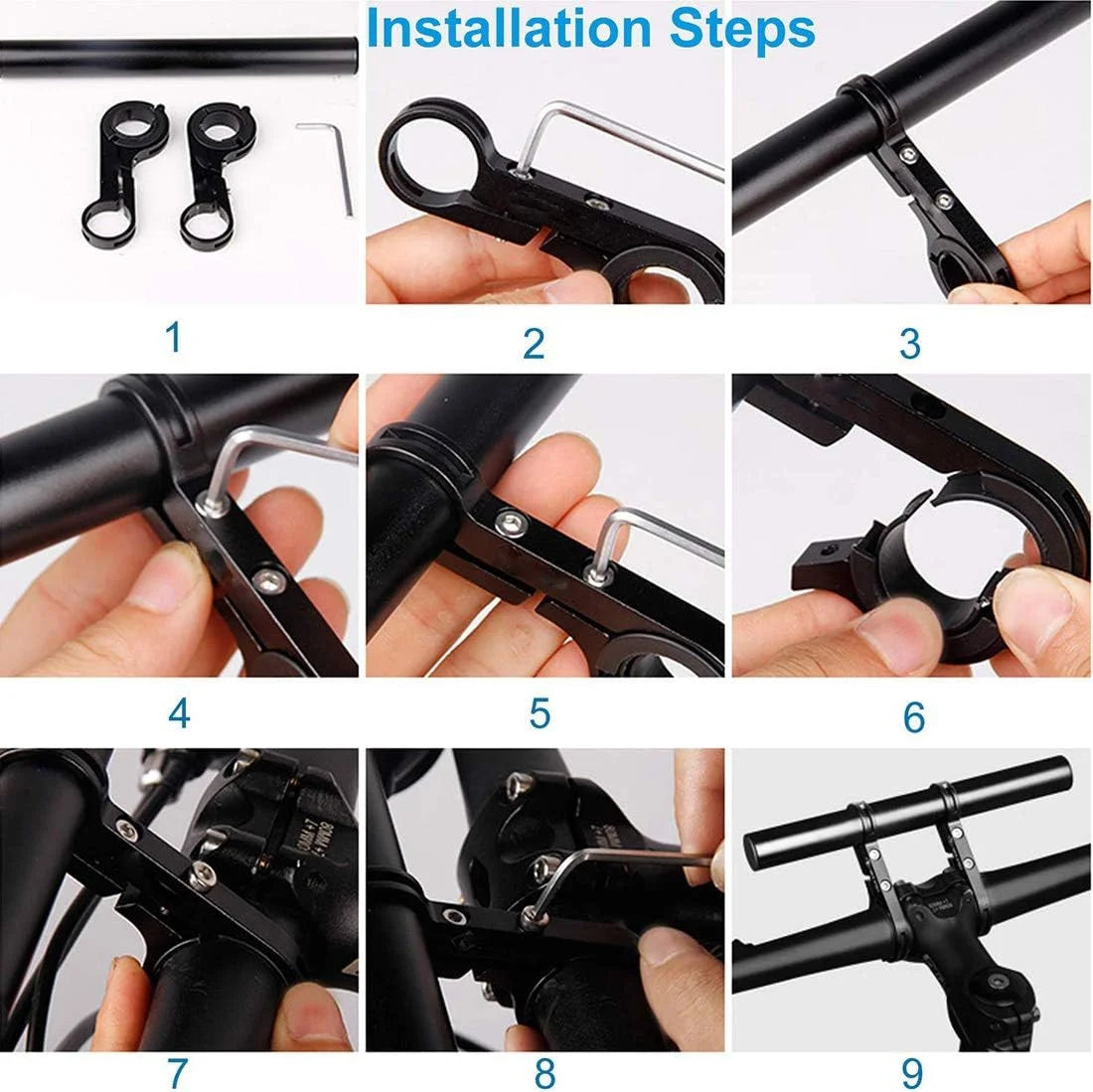 Bike Handlebar Extender Aluminum Alloy Bicycle Extension Bar Holder For Flashlight Phone Mount Cycling Equipment