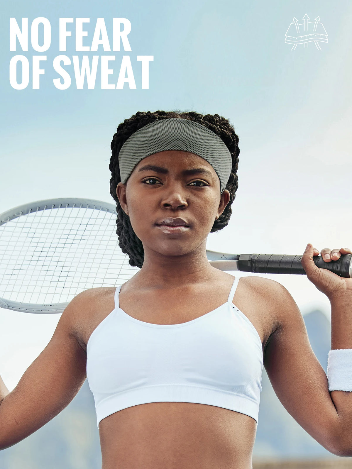 WRELS Sport Headband Sweatband Running Hair Band Yoga Fitness Gym Workout Mesh Breathable Moisture Wicking Anti Slip Hairband