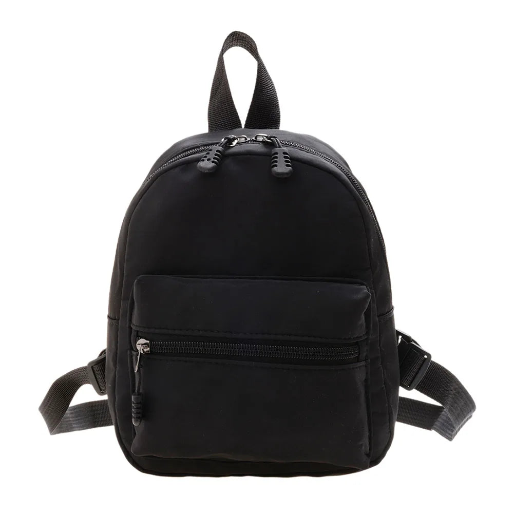🎒 Mochila Mini para Mujer de Nylon en Colores Sólidos 💜✨