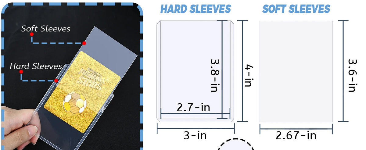 100-600pcs Card Sleeves Hard Soft Card Holder Covered With Protective Filmclear Trading Protectors For Football Sports Game Card