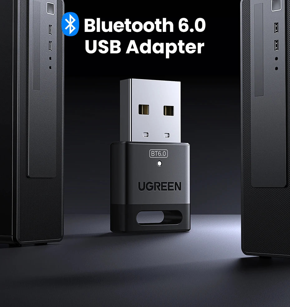 USB Bluetooth Adapter, Bluetooth 6.0 Dongle for PC Windows 11/10/8.1, Receiver & Transmitter for Keyboard/Mouse