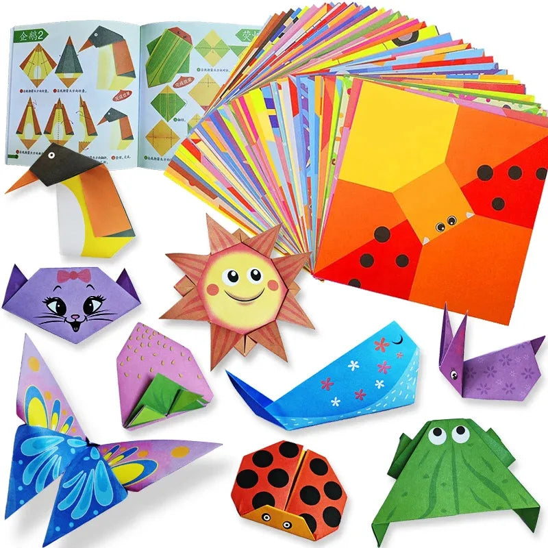 Origami Kit with 30/96 Sheets Paper & Guide Book, DIY Craft Art for Beginners Kids, Multiple Difficulty Level Challenges