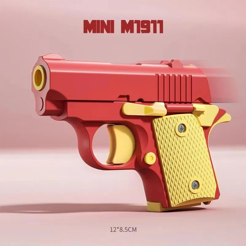 3D Printed Gravity Fidget Stress Relief Mini Pistol Toy Plastic Manual Burst Decompression Toy Christmas Gift