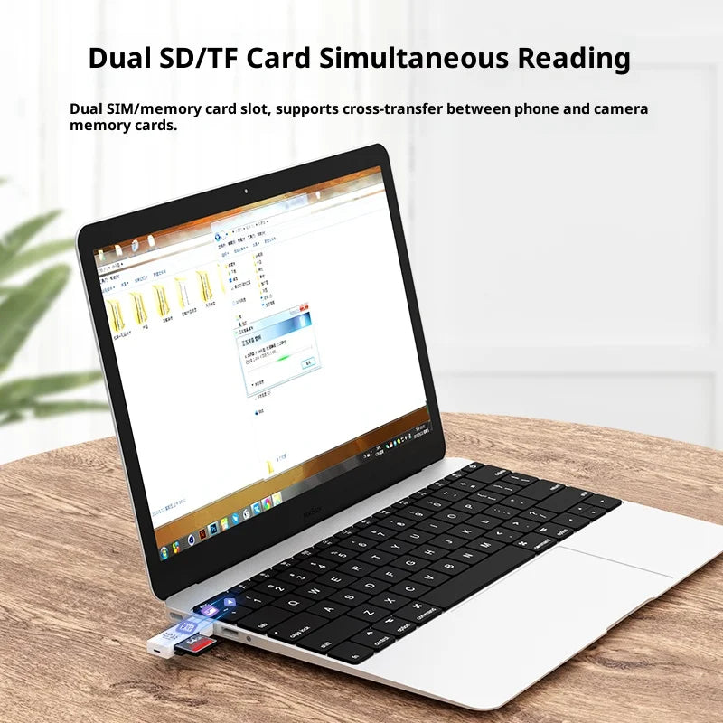 Card Reader Writer USB Flash Drive Adapter 2-in-1 Multi-Functional USB 2.0 Micro SD TF Memory Card for PC Laptops