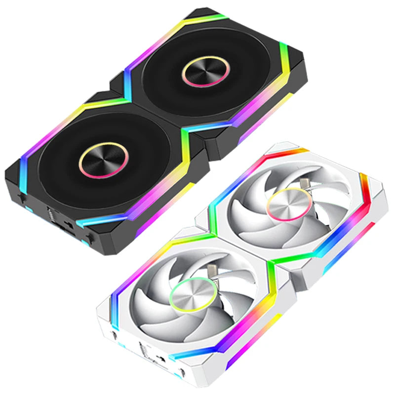 JUMPEAK HS120 Halo ARGB Cooling Fan 360mm 240mm Modular Stackable Splicing 120mm RGB Fans Kit For Gaming PC Case Water Cooler