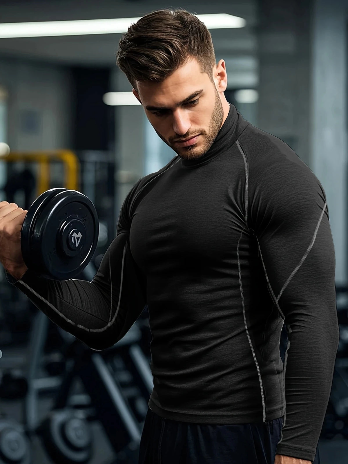1PCS Men Running T shirt Quick Dry Bodybuilding Sport Shirt Long Sleeve Compression Top Fitness Tight Rashgard Gym T-Shirt Men