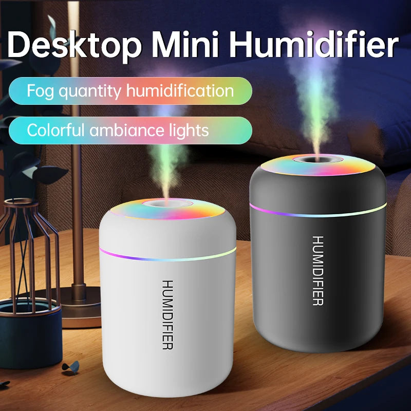 Mini Humidificador de Aire USB de 180 ml con Difusor de Aromas, Luces LED y Nebulización para Auto, Hogar y Dormitorio 🚗🏠🛏️