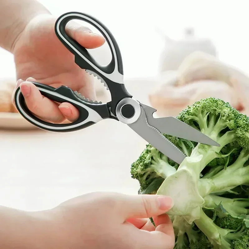 Multipurpose Stainless Steel Kitchen Scissors Heavy Duty Dishwasher Safe for Cutting Meat Poultry Fish and Opening Bottles