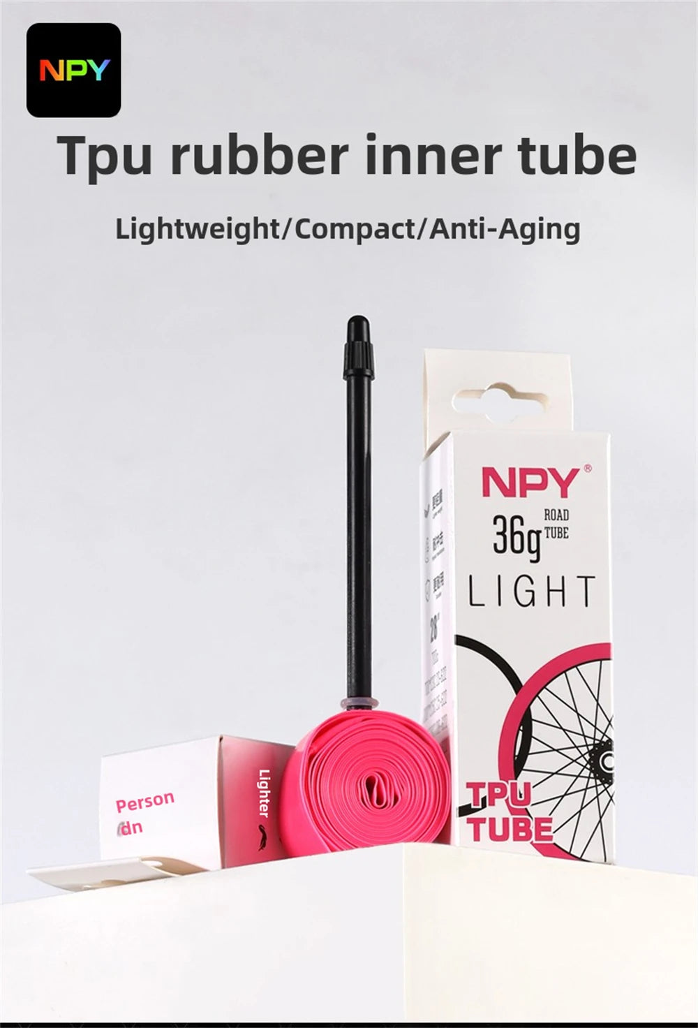 NPY 1Pcs Ultralight 28g Bike TPU Inner Tube 700X18 25 28 32 Road Bicycle TPU Material Tire 45mm/65mm/85mm Length French Valve