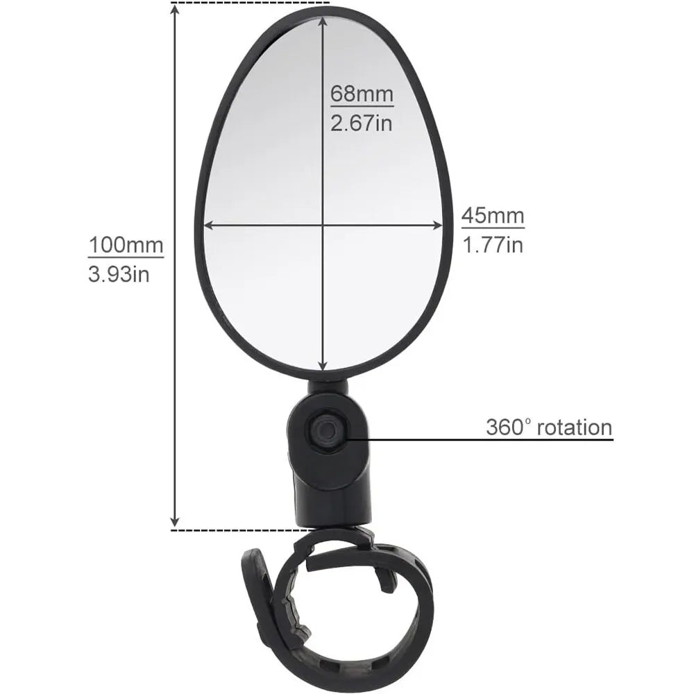 1/2pcs Bike Rearview Mirror 360° Adjustable Rotatable Handlebar Convex Mirror Safe Wide Angle For Bicycle Cycling Outdoor Sports