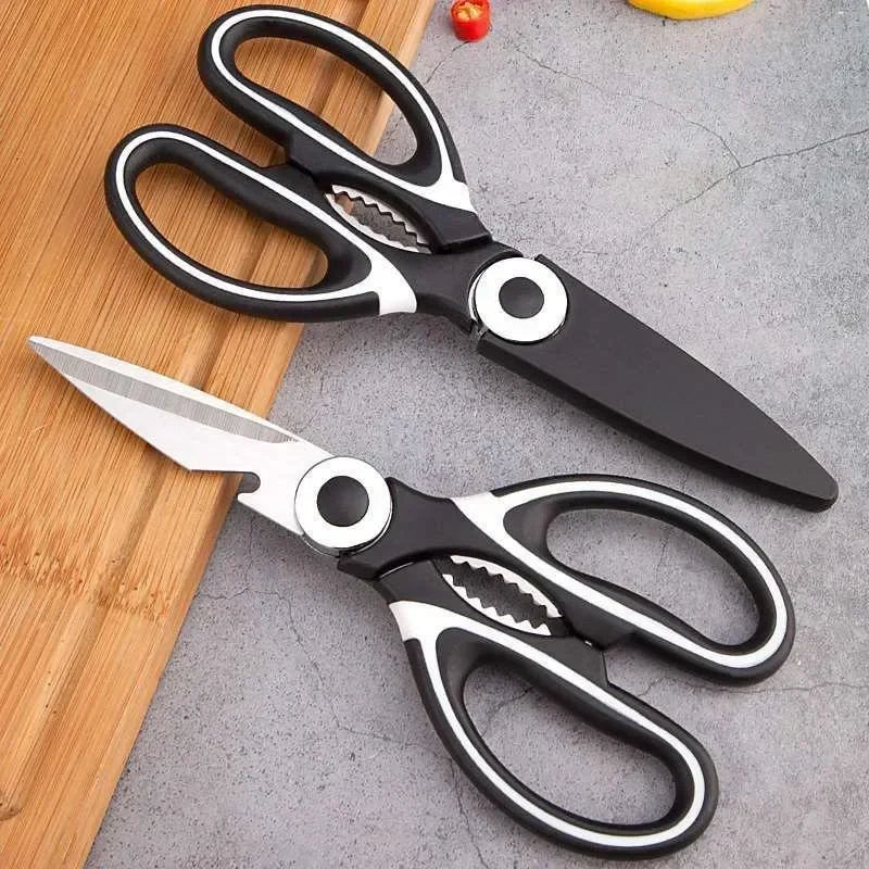 Multipurpose Stainless Steel Kitchen Scissors Heavy Duty Dishwasher Safe for Cutting Meat Poultry Fish and Opening Bottles