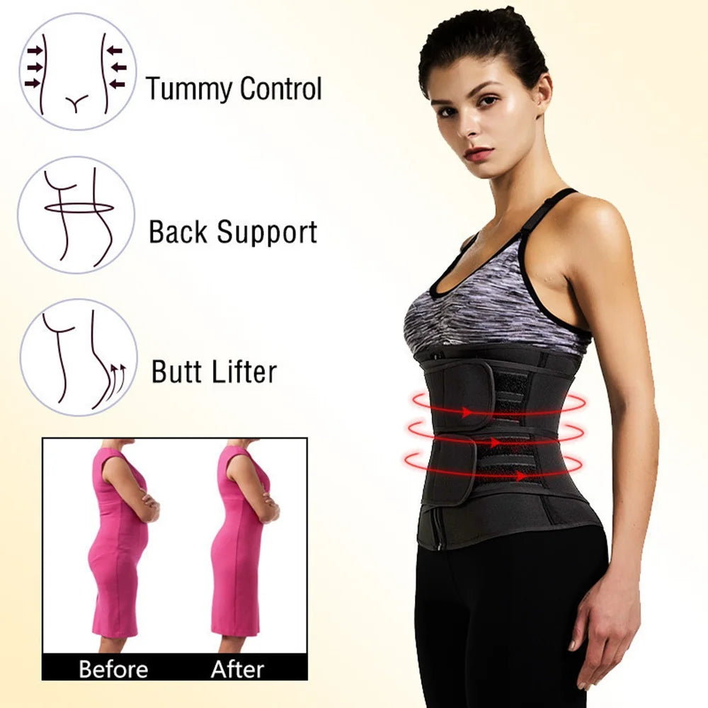 1pc Waist Trainer Slimming Body Shaper Fitness Belt Weight Loss Fat Burning Sport Girdle Sweat Trimmer Workout Cincher Shapewear