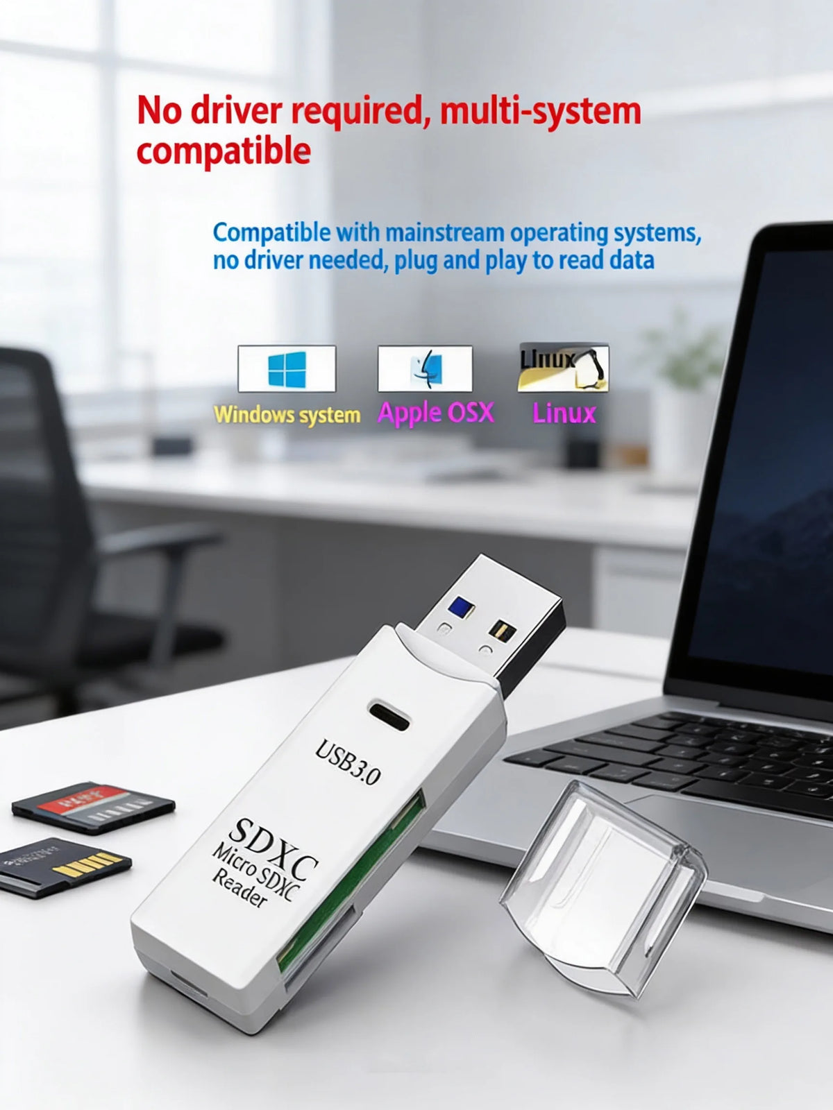 Card Reader Writer USB Flash Drive Adapter 2-in-1 Multi-Functional USB 2.0 Micro SD TF Memory Card for PC Laptops