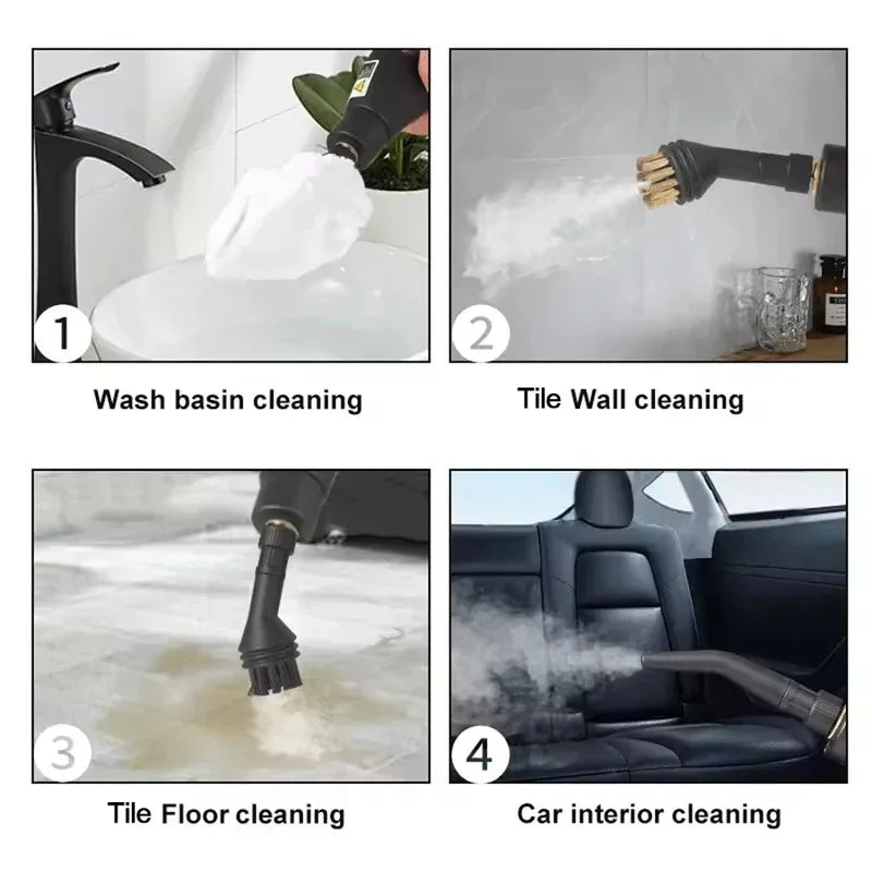 Portable Handheld Steam Cleaner High Temperature Pressurized Steam Cleaning Machine With Brush Heads For Kitchen Car