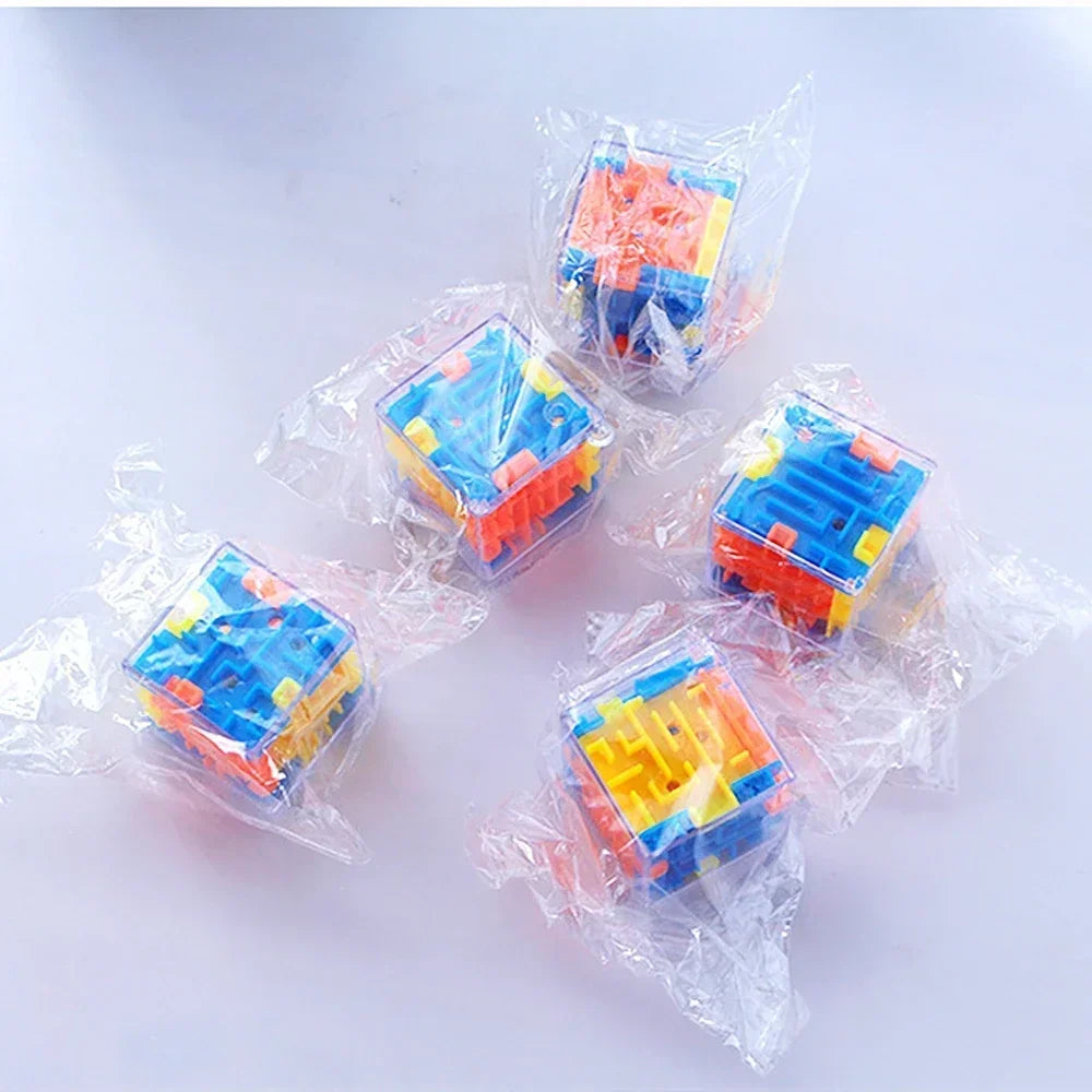 1PCS Mini 3D Maze Magic Cube Six-sided Transparent Puzzle Speed Cube Rolling Ball Cubes Maze Toys For Stress Reliever Toys